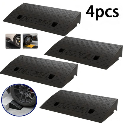 Curb Ramp Heavy Duty Plastic 3000 lb Portable Lightweight for Car SUV Motorcycle Bike Wheelchair Scooter Driveway Sidewalk Loading Dock Garage Outdoor Use Mobility Aid Ramp 2/4 Pack Black