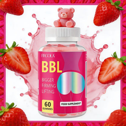 BBL Gummies for Women Butt Enhancement 60 Count Strawberry Flavor – Supports Curves Feminine Confidence Body Shaping Skin Elasticity Natural Lift Daily Wellness Supplement
