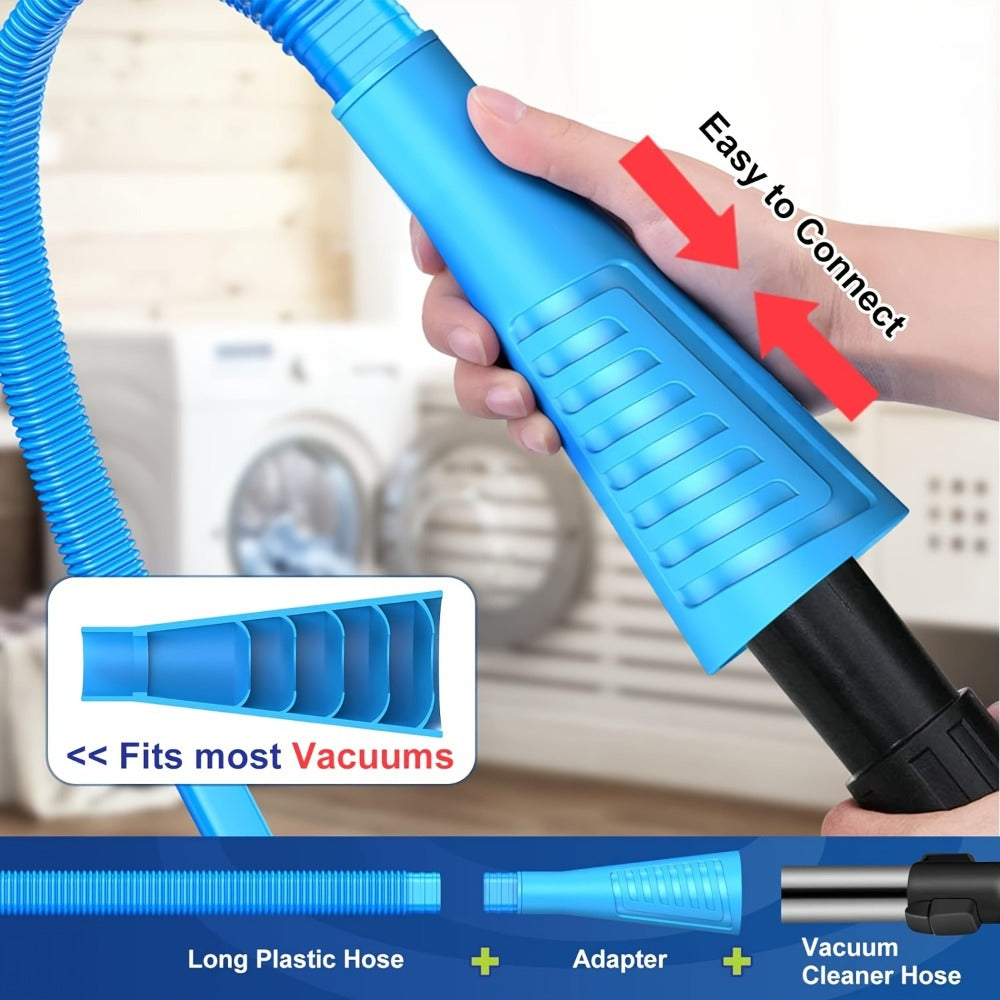 Dryer Vent Cleaner Kit 2pcs Vacuum Hose Attachment Replacement Parts Lint Trap Brush Flexible Dryer Duct Cleaning Tool for Dryer Vent Removal Blockage Prevention Home Laundry