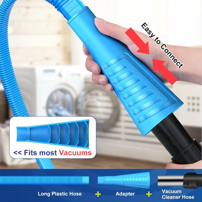 Dryer Vent Cleaner Kit 2pcs Vacuum Hose Attachment Replacement Parts Lint Trap Brush Flexible Dryer Duct Cleaning Tool for Dryer Vent Removal Blockage Prevention Home Laundry