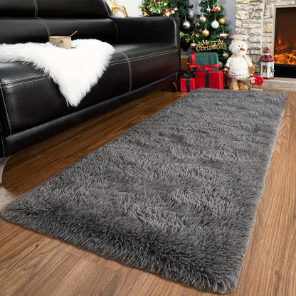 Area Rug Tie-Dye Shaggy Plush Design with Six Colors and Four Washable Sizes for Bedroom or Dorm