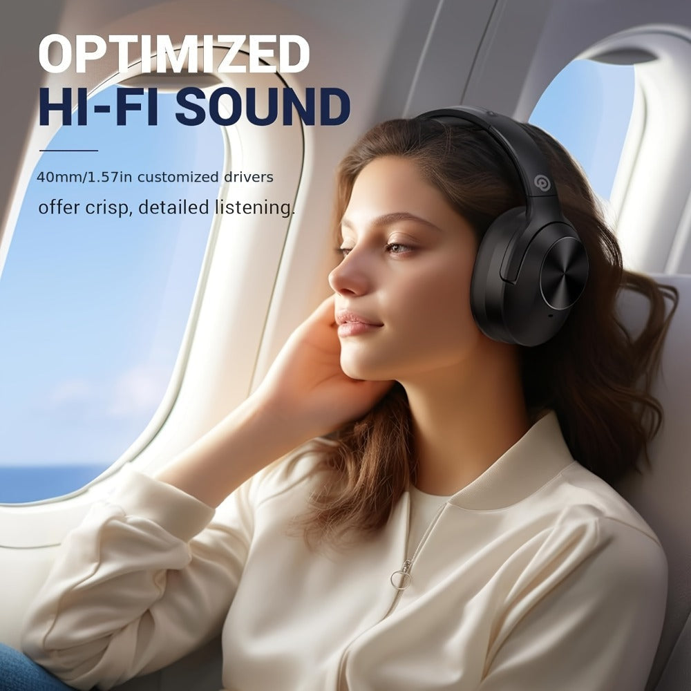 Hybrid ANC Over-Ear Wireless Headphones Hi-Fi Audio 45mm Drivers Memory Foam Ear Cups 30H Playtime ENC Microphone Bluetooth 5.3 for Travel Work Study Home Office