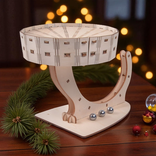 Perpetual Motion Machine Puzzle Kit 3D Wooden – Metal Ball Kinetic Sculpture, Mechanical Brain Teaser STEM Model, Unique Birthday Christmas Gift for Adults Teens Men Women Engineers