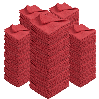 Cotton Shop Rags in 12 x 14-Inch Size, Red, White or Navy Blue with 50 to 500-Piece Pack Options