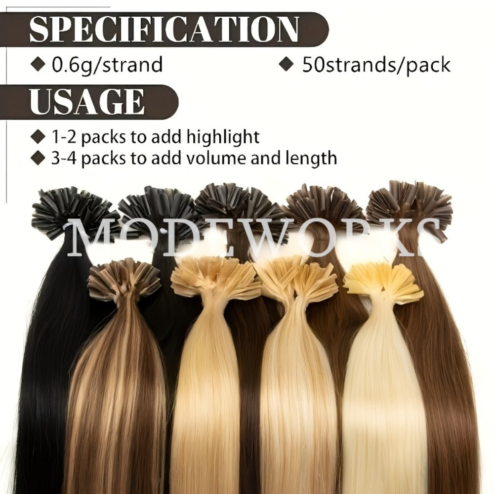 U-Tip Wavy Hair Extensions in 12, 14, 16, 18 or 20 Inch Lengths and 11 Protected Color Labels