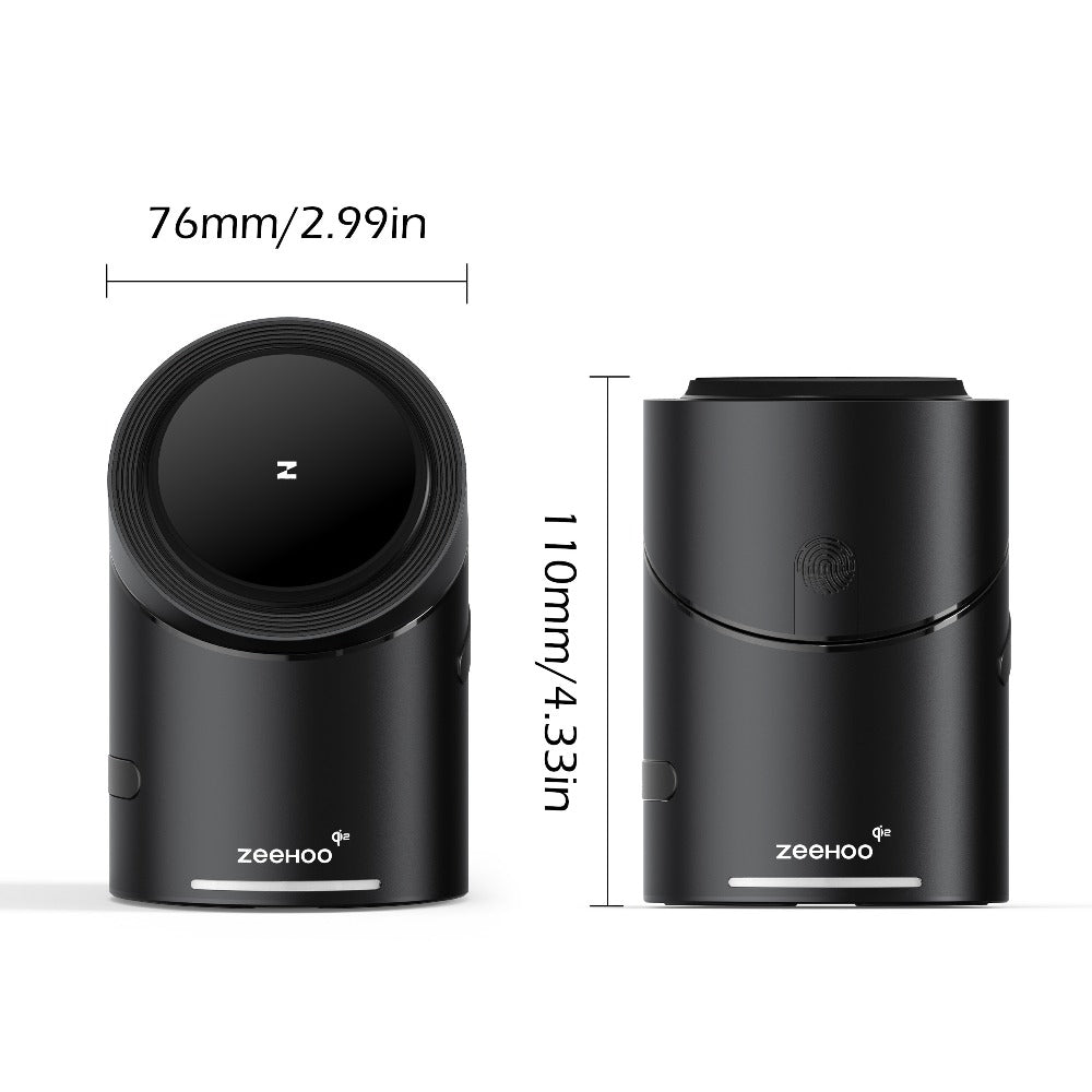 Wireless Charging Station, ZEEHOO CylinTrick-R Qi2-Marked 15W Rotating 3-in-1 Stand in White or Black