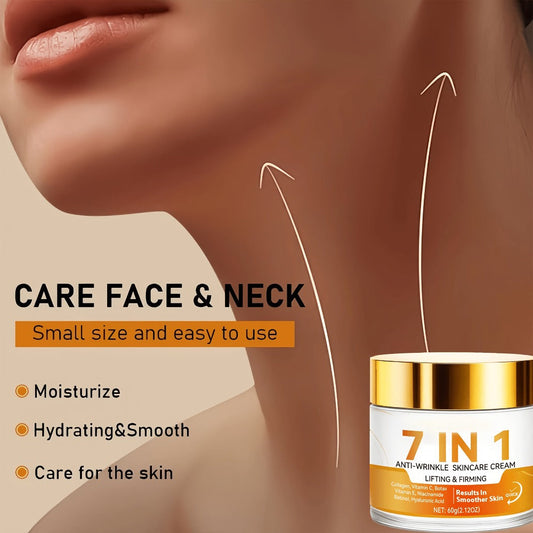 Face Cream 7-in-1 Collagen and Hyaluronic Acid Formula with Lightweight, Fast-Absorbing Texture