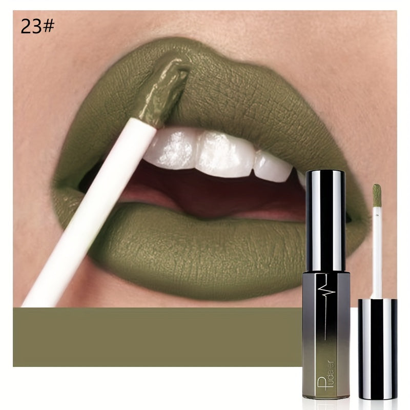 Matte Liquid Lipstick Velvet Finish 24H Waterproof Anti-Smudge – High Pigment Cup-Proof Long-Lasting Lip Glaze 20+ Bold Shades for All Skin Tones Women Pudaier