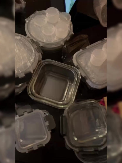 Glass Meal Prep Containers 24-Piece with Lids 12 Containers 12 Lids Leak-Proof Airtight Food Storage Microwave Oven Dishwasher Refrigerator Safe Bento Lunch Box Grey