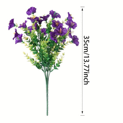Artificial Flowers 10-Bundle Pink Morning Glory Set for Porch, Planter, Window Box and Home Decor