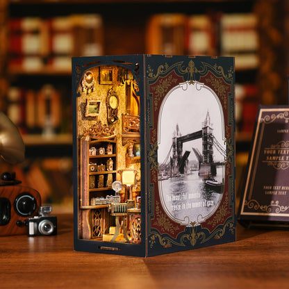 Film Darkroom Book Nook Kit with 405-Piece Vintage Photography Scene and Multiple Warm Lighting Points