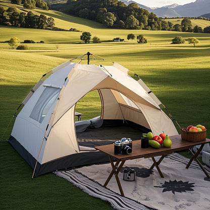 Pop Up Tent Windproof Sun Resistant Double Door Camping Outdoor