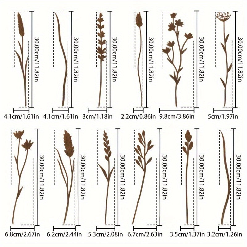 Metal Flower Stems | Rusty Wild Bouquet Vase Outdoor Garden Decor