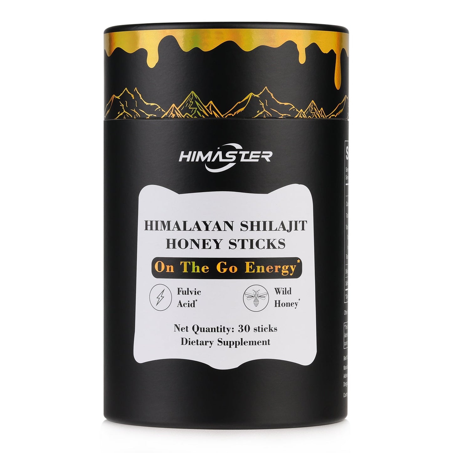 Herbal Supplements with HIMASTER Label, Shilajit Honey Saffron Sticks, 30 Sticks per Package
