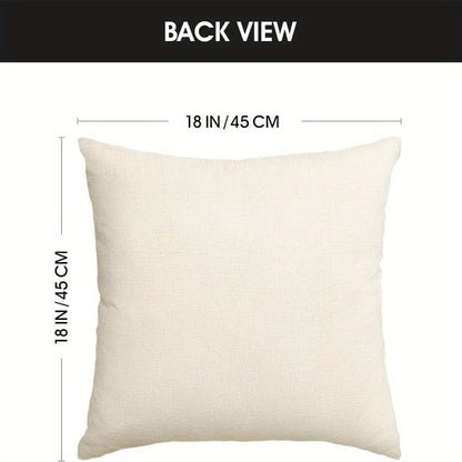 Farmhouse Throw Pillow Covers 4pcs Set Rustic Linen Eucalyptus Leaves Botanical Square Cushion Cases Decorative Pillow Covers for Living Room Bedroom Couch Sofa Home Party Decor Single-Sided Print No Insert