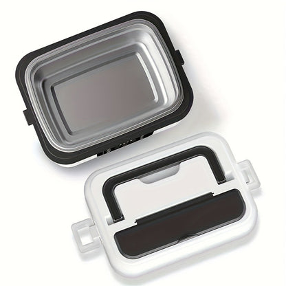 Electric Lunch Box 33.81oz Stainless Steel Heated Food Container Leak-Proof Portable Lunch Warmer for Work School Office