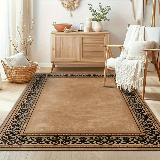 Area Rug Bohemian Vintage Flannel with 1000 g/m² Needle-Punch Weave in Three Washable Sizes