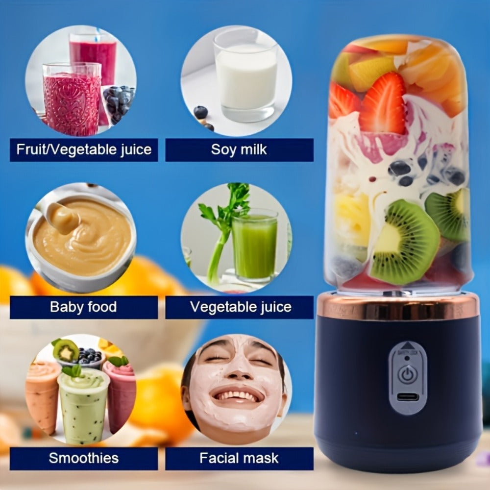 Portable Blender Family with Slim Digital Purple or White Models and Blue or Pink Double-Cup Options