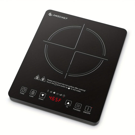 Induction Cooktop 1800W Single Burner Countertop Induction Cooker with Touch Control Timer for Home Cooking, Dining and Outdoor Meals