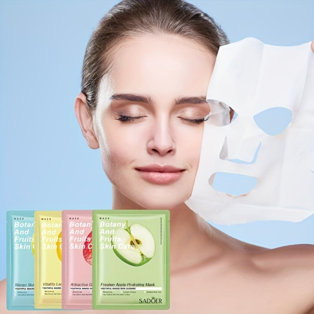 Forty-Piece SADOER Sheet Mask Assortment with Individually Packed Fruit and Rose Pouch Labels