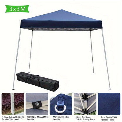 10-by-10-Foot Pop-Up Canopy Tent with Blue or White Standard and Thickened-Fabric Checkout Options