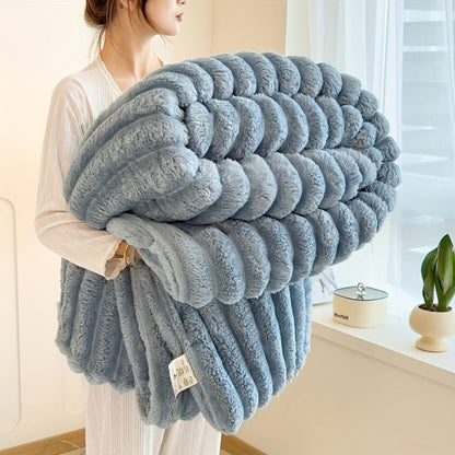 Reversible Faux Rabbit Hair Blanket in Four Colors and Five Sizes from 39 x 60 to 108 x 90 Inches