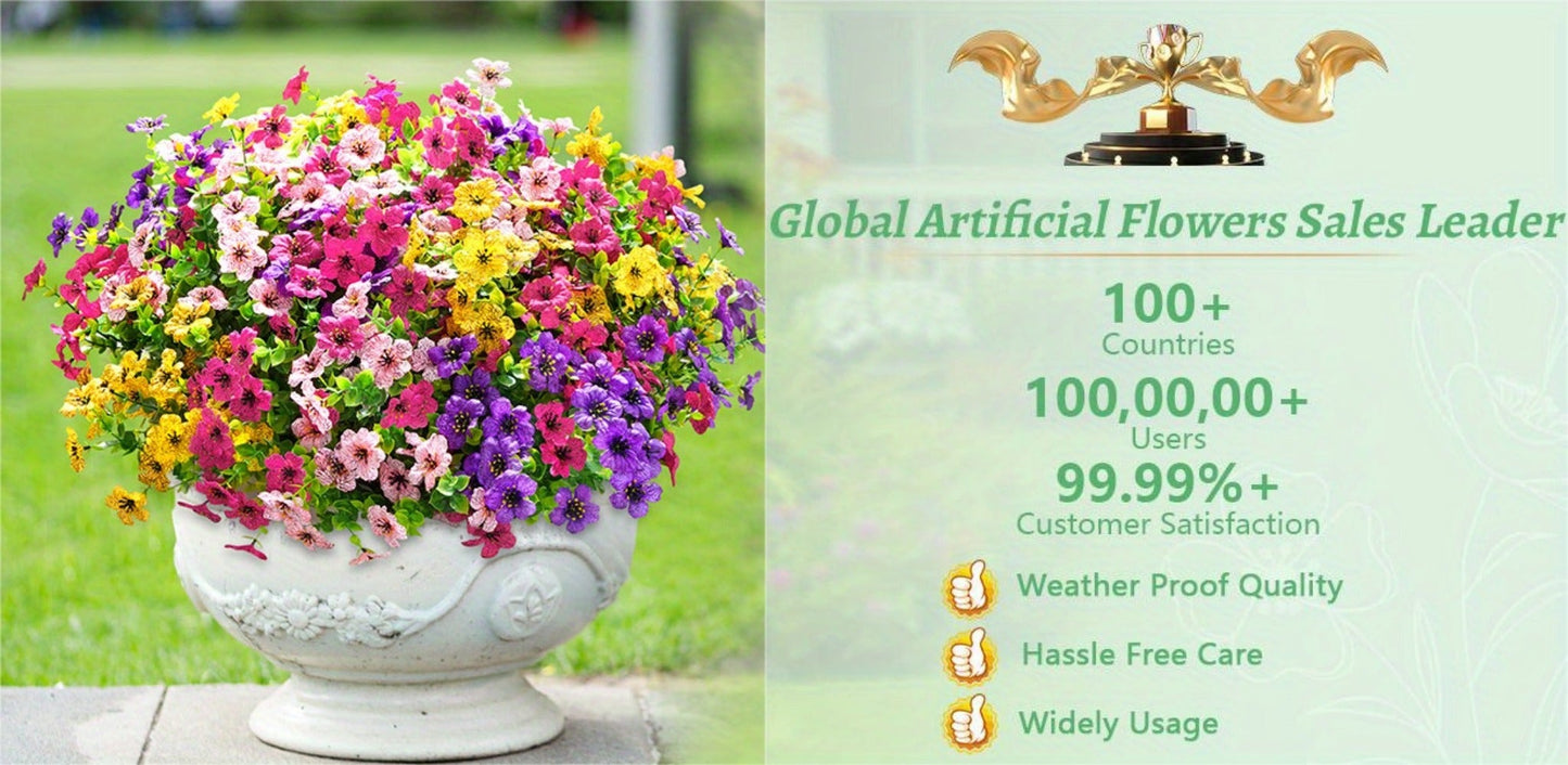 Artificial Flowers Mixed-Color Daisy Bundles in 18, 36 or 54-Pack Options with Flexible Stems