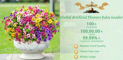 Artificial Flowers Mixed-Color Daisy Bundles in 18, 36 or 54-Pack Options with Flexible Stems