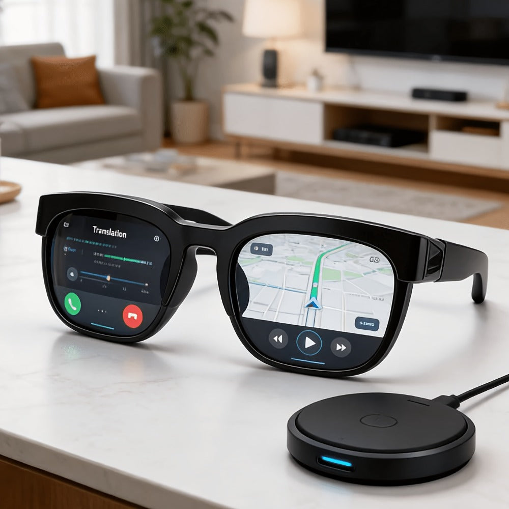 AI Translation Glasses 160 Languages Real-Time Simultaneous Interpreter – Meeting Transcript & AI Summarization, Noise-Canceling Mic, Bluetooth 5.0, Business Travel & Conference Wearable