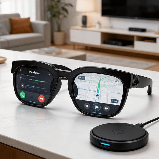 AI Translation Glasses 160 Languages Real-Time Simultaneous Interpreter – Meeting Transcript & AI Summarization, Noise-Canceling Mic, Bluetooth 5.0, Business Travel & Conference Wearable