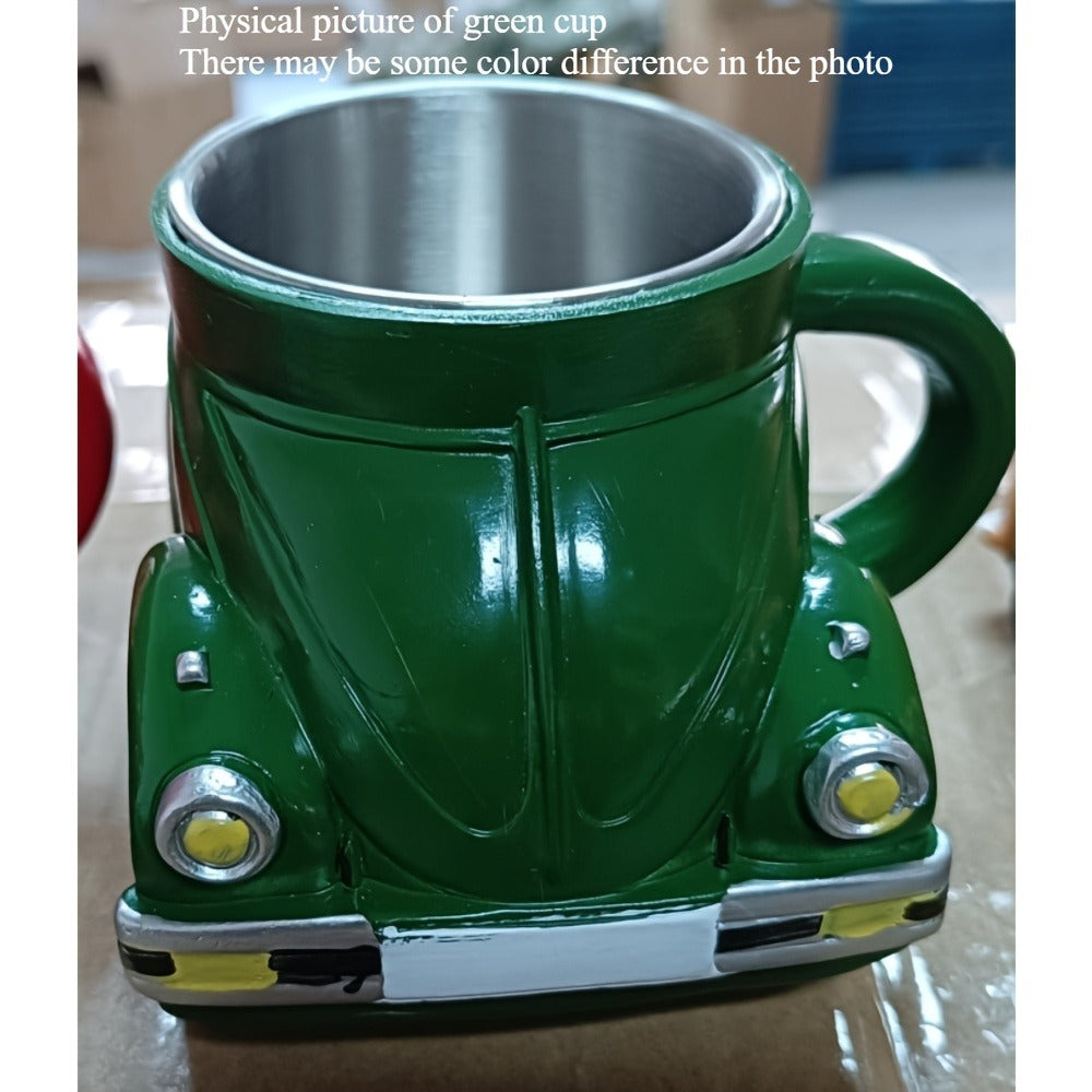 Sports-Car-Shaped Coffee Mug with Silver-Tone Interior, Door-Style Handle and Six Body Colors