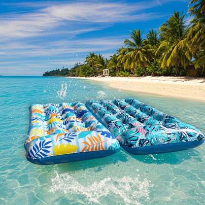 Inflatable Sun Tanning Pool Float Set with 200 x 95cm Mats, Mixed 2-Pack with Cup Holder or Regular 4-Pack