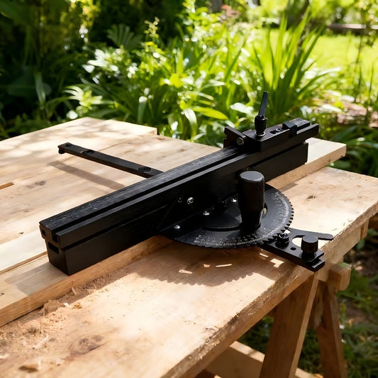 400mm Woodworking Angle Gauge with Adjustable Fence & Guide Rail – Precision Miter Measuring Tool Compatible with 30mm & 45mm T-Track for Table Saw Router