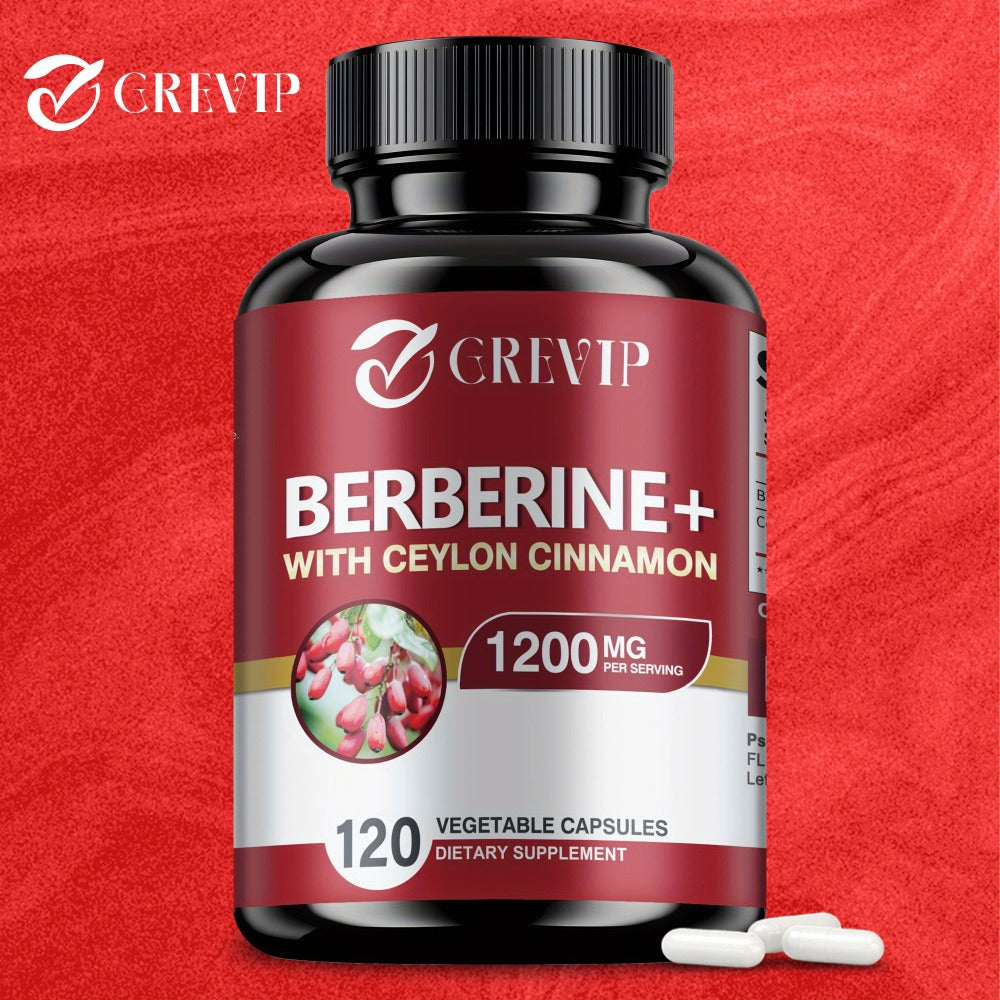 Dietary Supplement Berberine HCl and Ceylon Cinnamon Capsules, 120 Count with Multi-Bottle Options