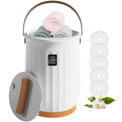 20L Deluxe Towel Warmer Bucket with Digital Display & 4 Timer Modes 15/30/45/60 Min - Auto Shut Off Self-Closing Lid, Spa-Quality Fast Heating for Bathroom Home Hotel Spa, White