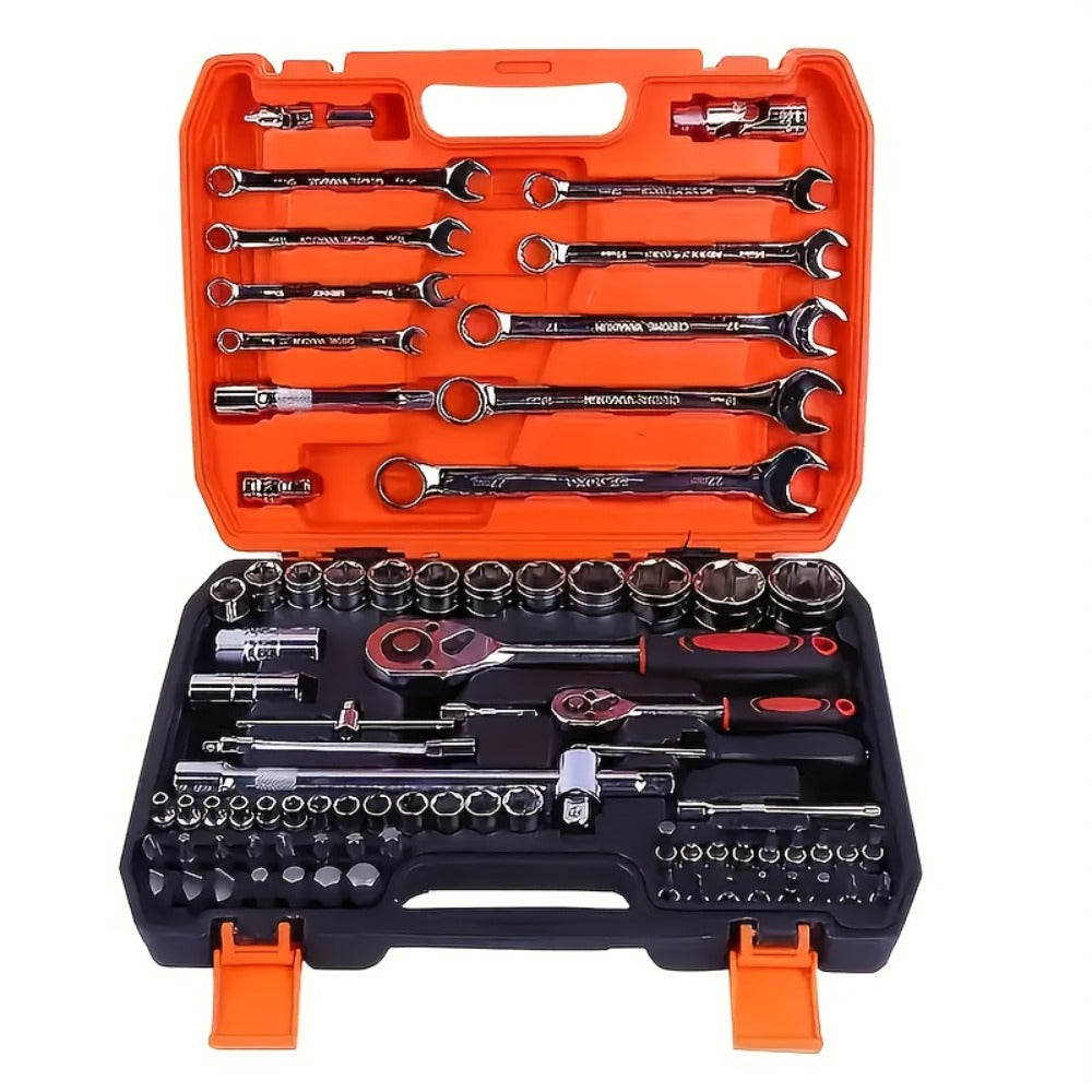 Home and Automotive Repair Tool Kit with Storage Case in 55-, 82-, 94- or 121-Piece Configurations
