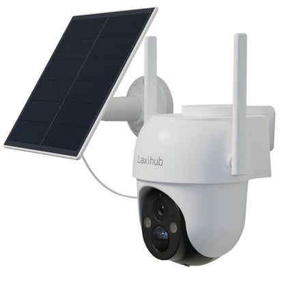 3MP Solar PTZ Outdoor Security Camera with 2.4GHz WiFi, Sold Alone or in One- or Two-Camera Solar Panel Packages