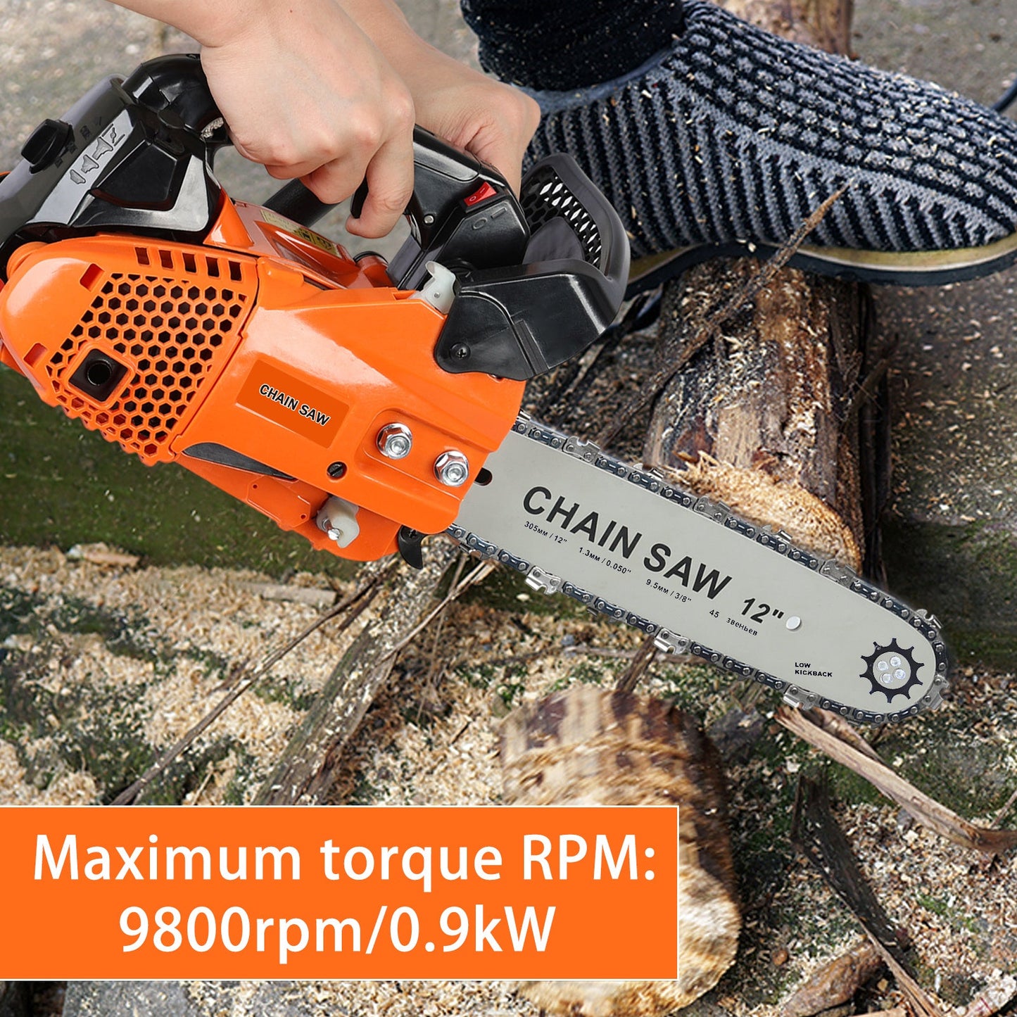 Mini Gas Chainsaw 25.4CC – Portable 2-Stroke Handheld Logging Saw for Garden, Yard & Household Wood Cutting