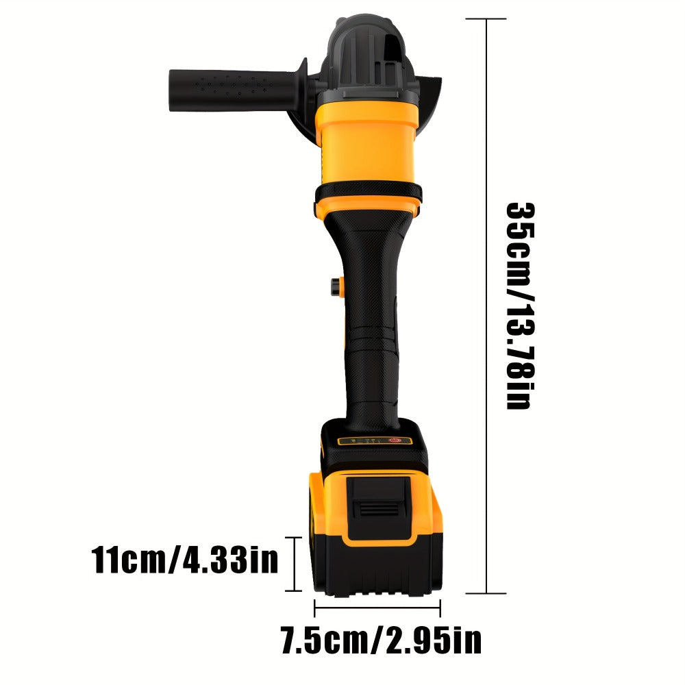 Power Tools YUNXI Cordless Angle Grinder with Rechargeable Battery, Polishing Accessories and Case Options