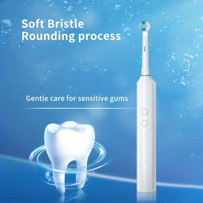 Electric Toothbrush with Three Modes, Four Round Brush Heads, 600mAh Battery, Smart Timer and IPX7 Rating