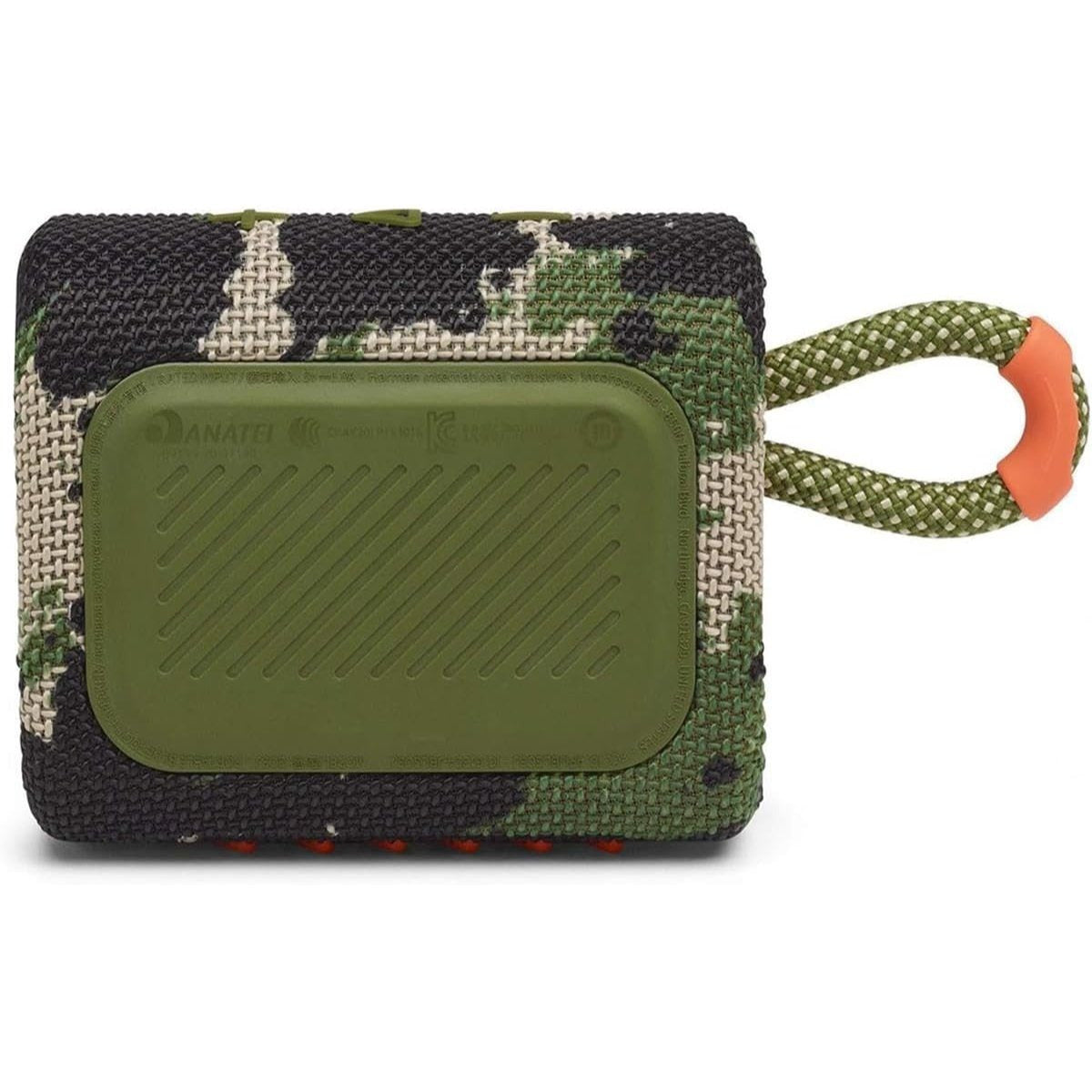 JBL Go 3 IP67 Waterproof Portable Bluetooth Speaker, Big Audio & Punchy Bass, 5-Hour Playtime, USB-C Fast Charge, Rugged Fabric Design with Carry Loop for Outdoor Travel Beach Shower