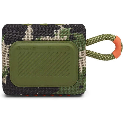 JBL Go 3 IP67 Waterproof Portable Bluetooth Speaker, Big Audio & Punchy Bass, 5-Hour Playtime, USB-C Fast Charge, Rugged Fabric Design with Carry Loop for Outdoor Travel Beach Shower