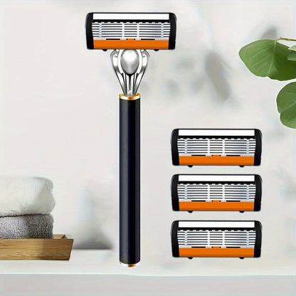 Metal Safety Razor Set with Washable Anti-Slip Handle and 24 or 36 Replacement Blades for Daily Shaving