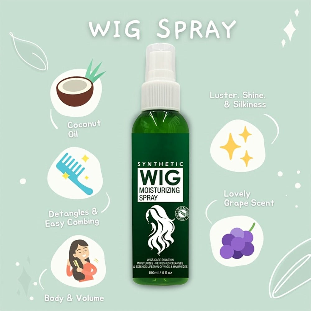 Synthetic Wig Refresher Spray Leave-In Conditioner — Revitalizes & Detangles Wigs & Hairpieces, Cleanses Between Washes, Extends Wig Lifespan, Soft Fresh Scent, Daily No-Rinse Wig Care for Synthetic Hair