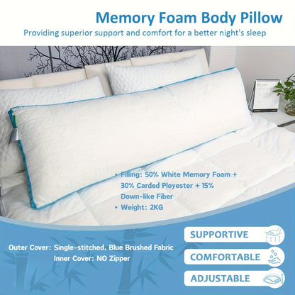 Body Pillow for Adults Full Body Pillow Firm Long Sleeping Pillow for Back Stomach Side Sleeper Bed Pillow Support Pregnancy Pillow Grey Pink