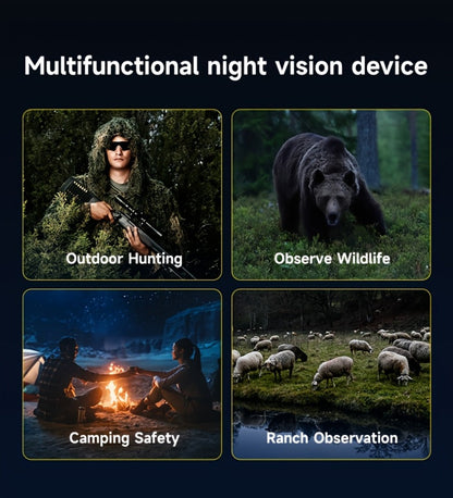 Night Vision Goggles with Built-In 3W IR Illuminator | 200MP HD, 10X Digital Zoom, 5W IR Light, 6-Hour Battery | Hands-Free Wearable for Hunting, Survival, Wildlife & Nighttime Outdoor Adventures
