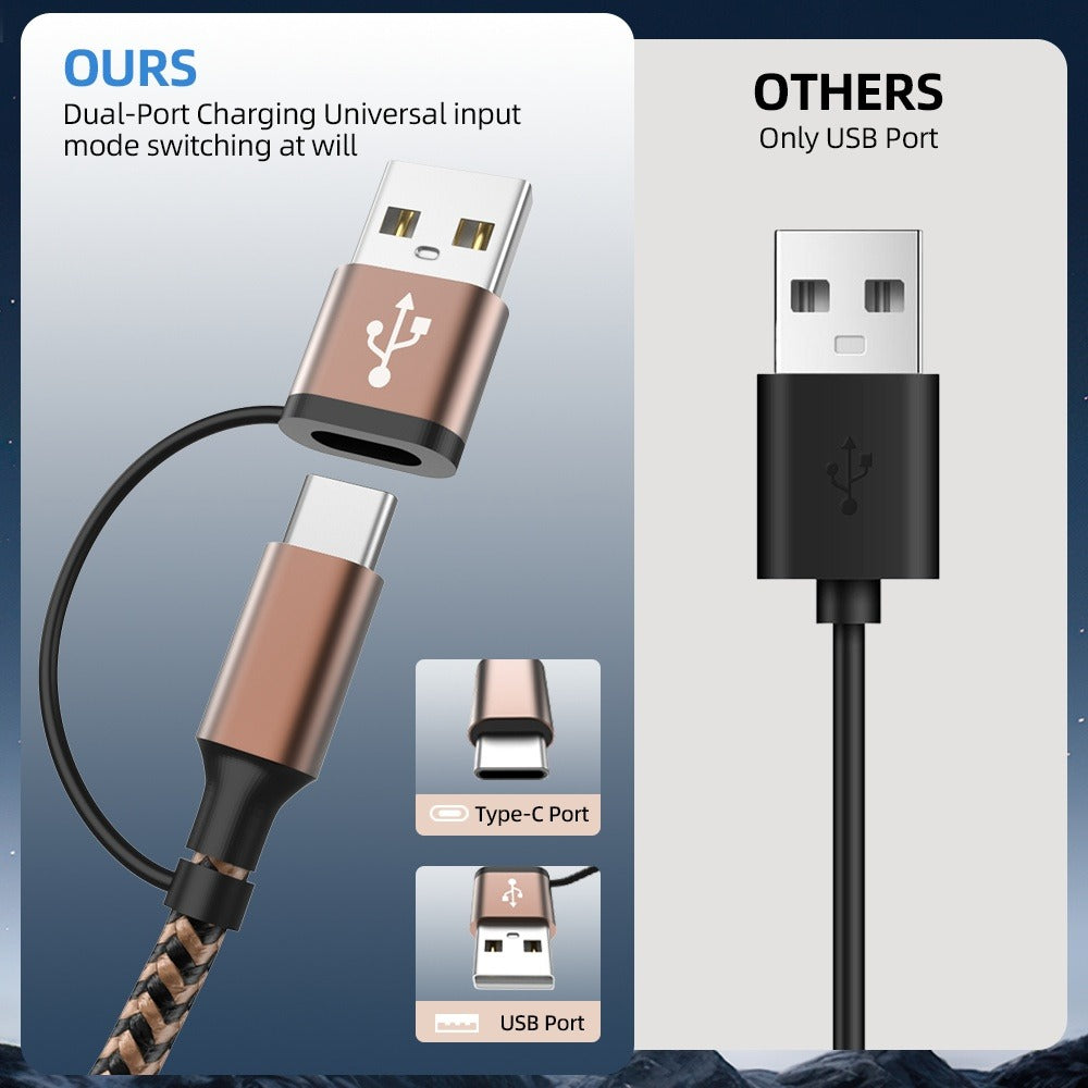 3-in-2 Multi Charging Cable for Apple Watch iPhone Samsung Galaxy – Fast Charging USB-A & USB-C Compatible with iWatch Ultra Series 10 9 8 7 6 SE iPhone 17 16 15 14 Portable Cord Gray Red Pink Multiple Colors