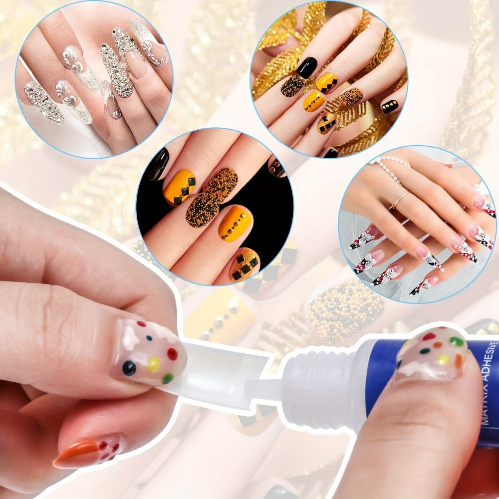 Press On Nail Glue 20 Bottles Super Strong Acrylic Bond Long Lasting False Nails Adhesive Nail Patches Broken Nail Repair Professional DIY Manicure Kit