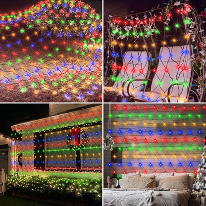 Solar Net Mesh Lights with Separate Panel, 100 to 360 LEDs and Three Colors for Outdoor Displays