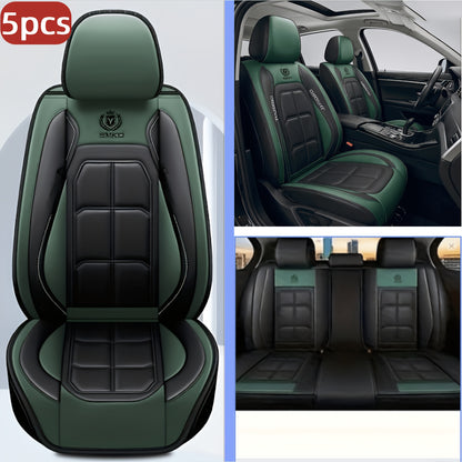 Faux Leather Car Seat Covers – Universal Fit for Cars, SUVs, Vans & Trucks, Dirt-Resistant Protective Seat Cover, Single Front / 2 Front / Full 5-Seat Sets, 5 Colors
